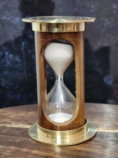 Sand Timer Brass Hourglass 1 min Vintage Nautical Antique Maritime Gift Décor