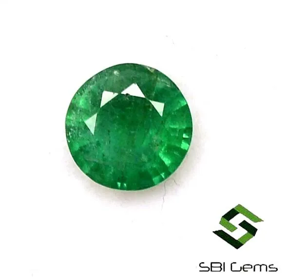 5.75 mm Certified Natural Emerald Round Cut 0.57 CTS Untreated Loose Gemstone