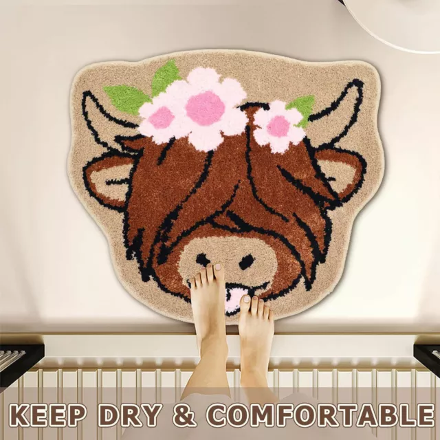 Funny Cow Entry Welcome Mat Non Slip Rubber Bedroom Living Room Rug Home Decor 2