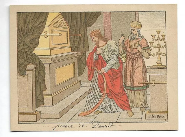 Prière de David -- Histoire Sainte - Chromo - Trade card