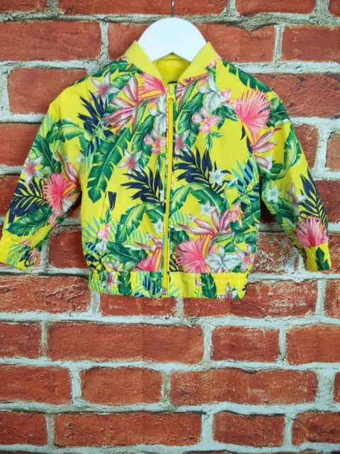 Baby Boy Aged 12-18 Months Gap Yellow Tropical Lightweight Zip Up Jacket 86Cm