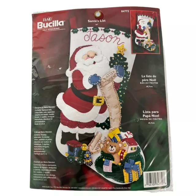 Bucilla Felt Stocking Applique Kit 18 Long Doctor Santa