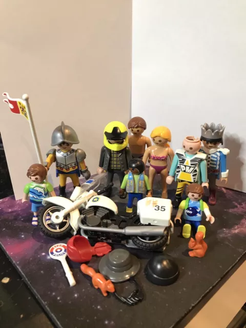 Geabra Playmobil Figur (9) & Polizeifahrrad Konvolut