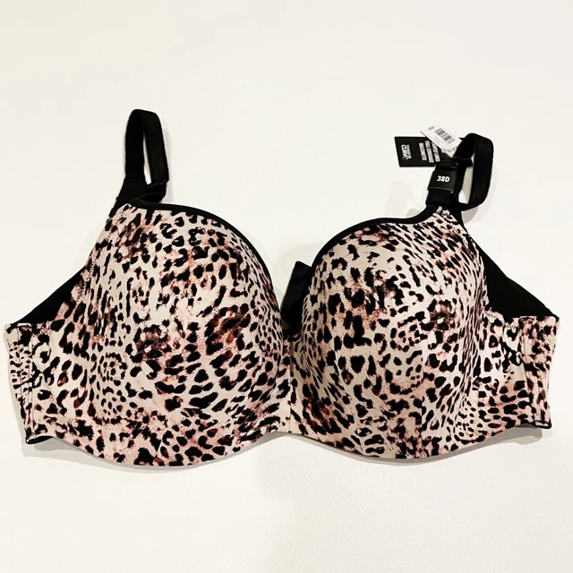 Torrid Curve Full Coverage Balconette Leopard Bra 38D Underwire Back Smoothing