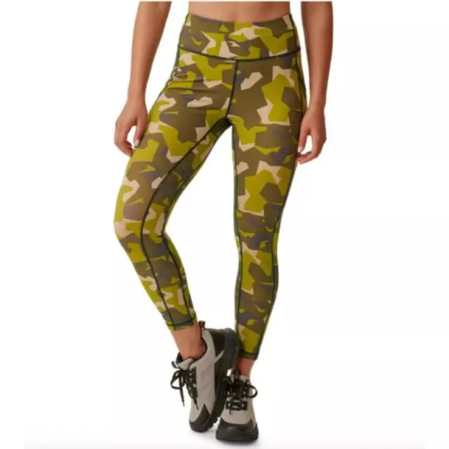 BASS OUTDOOR Womens Leggings XL Green Camo Wood High Waisted Pockets 7/8 NWT