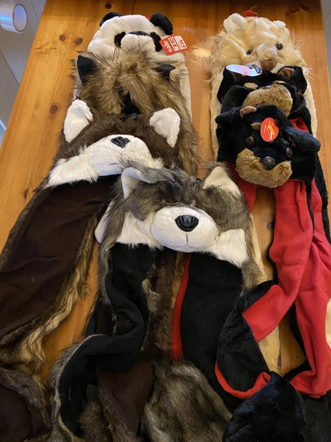 7xBeautiful Faux Fur Long Animal Hats Winter Warm Brand New Wholesale JobLot 210