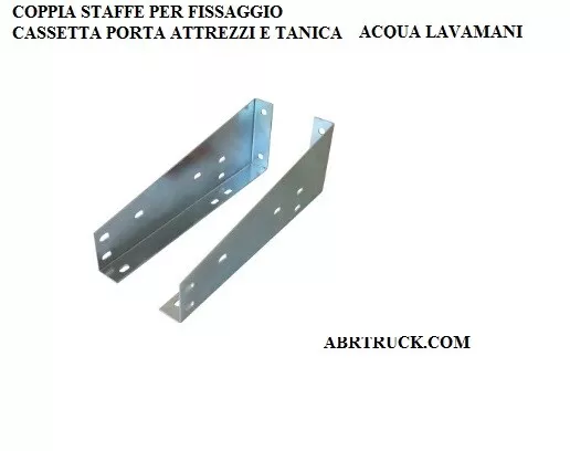 Coppia Staffe Cassetta Porta Attrezzi Tanica Bidone Lavamani Universale Camion