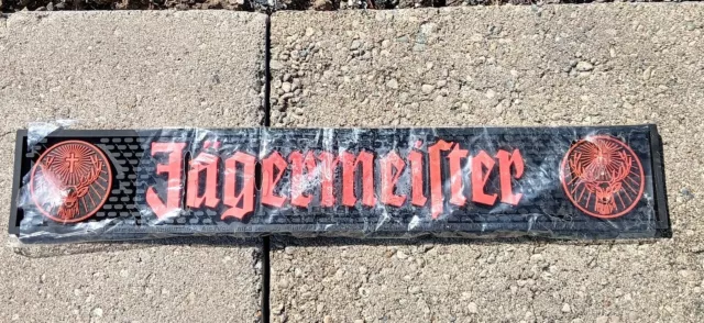 Jagermeister Rubber Bar Rail Runner Spill Mat Heavy Duty  21" X 3.5"