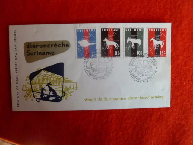 1962 Suriname  Animal Protection Fund  Set Of 4 Stamps  Fdc 15Th December