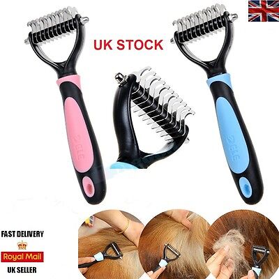 Professional Pet Grooming Undercoat Rake Comb Dematting Tool Dog Cat Brush UK