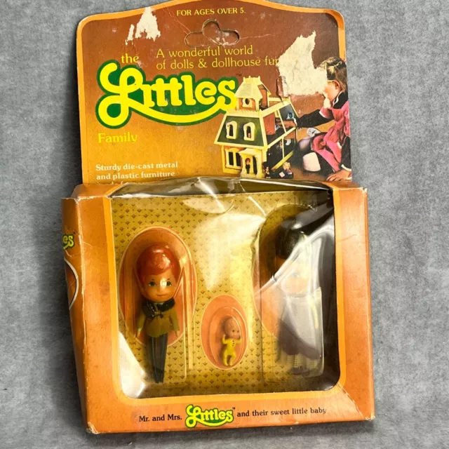 Mattel Littles Doll House Family 2in Figures Mr, Mrs & Baby Little