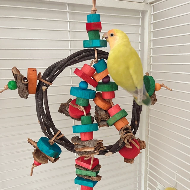 Chew Toys Bird Cage Hanging Toys Colorful Relieve Boredom Bite Resistance For