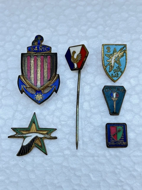 LOT DE 6 anciens INSIGNES PINS EPINGLE MILITAIRE FRANCE EUR 60,00 ...