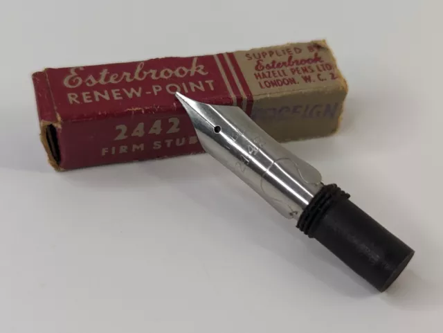 Vintage Esterbrook No. 2442 Firm Stub Renew Point Fountain Pen Nib Duracrome