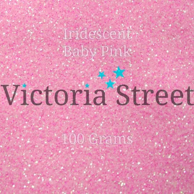 Fine Glitter - 0.2mm / 0.008" - Iridescent - Princess Pink - 100 Grams Pastel