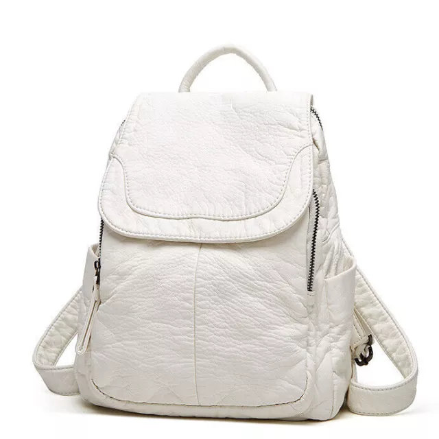Soft Leather Women's Backpack Shoulder School Bag Retro Travel Bags