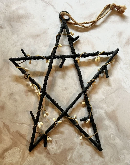 Wrought Iron Star with Pip Berries Primitive Decor