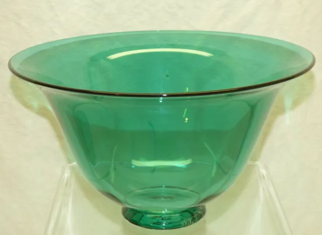 Signed Art Glass Blue Green Teal Bowl Vase 9" Round Robinson Scott 1991 Studio