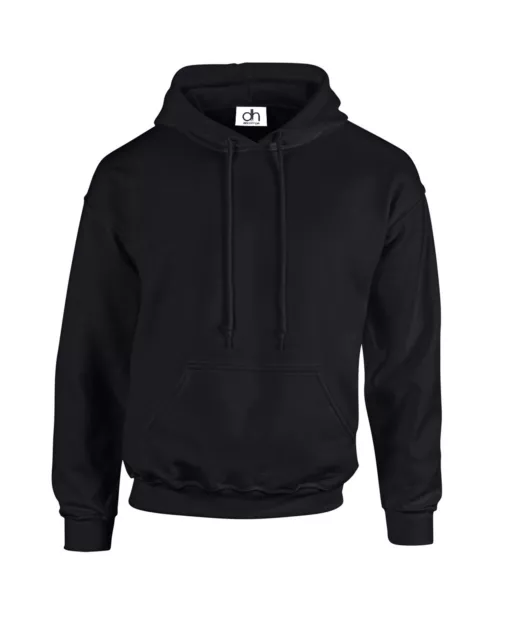 New Adult Unisex Black Hoodie Xs-6Xl Top Fleece Jumper Work Wear Plain Mens Bnw