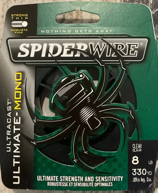 SPIDER WIRE ULTIMATE-MONOFILAMENT Ultracast 8lb Fishing Line 330 Yards NEW  $12.00 - PicClick