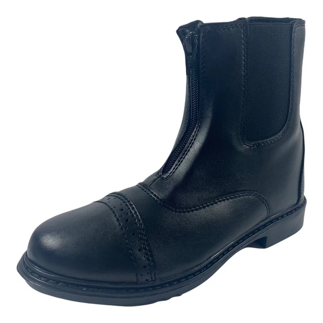 TuffRider Women's Starter Front Zip Paddock Boots 8.5 Black Equestrian
