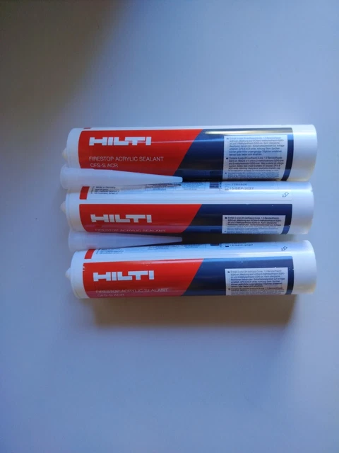 HILTI FIRESTOP ACRYLIC Sealant cfs-s acr White 310ml. X 3 Brand New BBD ...