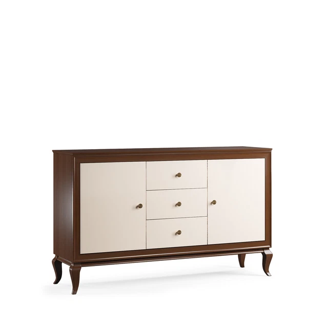 Cassettiera Credenza 120 x 40 x 76 cm per camere da letto e soggiorni. Quercia scura