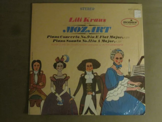 Lili Kraus Plays Mozart Piano Concerto No  9 & 11 Lp Monitor Mcs-2105 Vg+ Shrink
