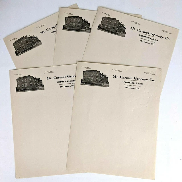 1930S MOUNT CARMEL Grocery Company Illinois Letterhead Stationery 9th