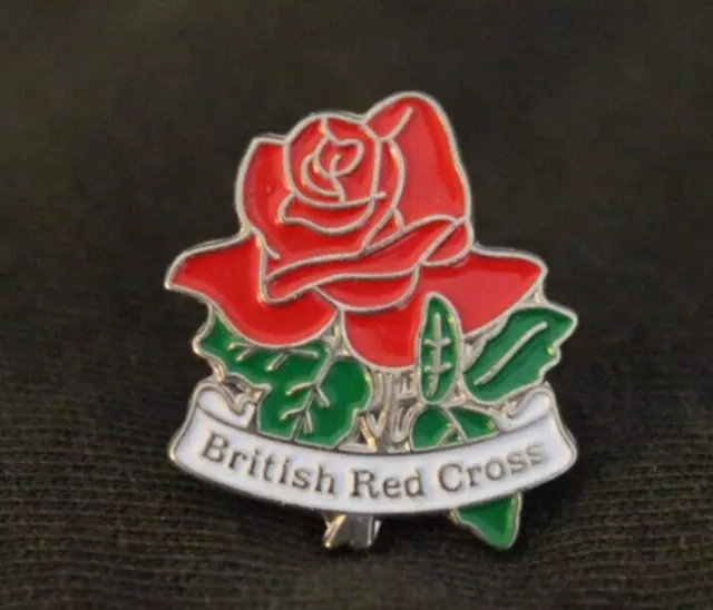 British Red Cross Red Rose Pin Badge