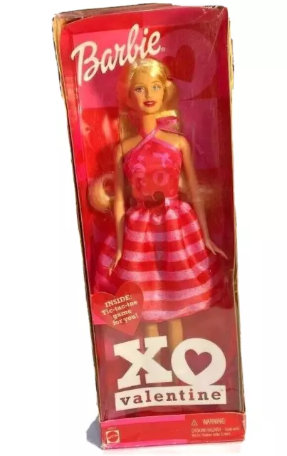 NEW Barbie XO Valentine with Tic Tac Toe Game for You 2002 Mattel NRFB 55517