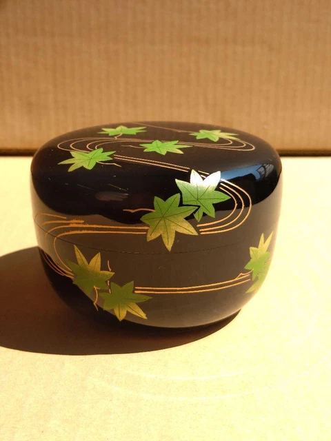 Natsume Tea Caddy Container Canister Makie(Gold Lacquer) U-0262