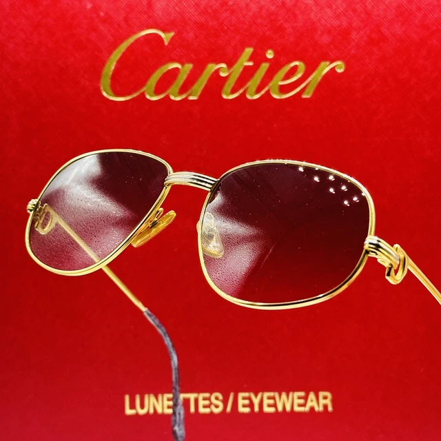 Cartier Lunettes de Soleil Hommes Femmes Ovale Or Mod. Romance 56/18 Top