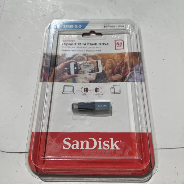 SanDisk iXpand SDIX40N064G USB 3.0 Mini Flash Drive Stick