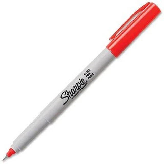 Ultra Fine Point Permanent Marker Red Precision Writing Marking Non Toxic