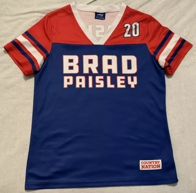 Brad Paisley 2020 #20 Women’s Concert Tour Jersey Size M Red White Blue