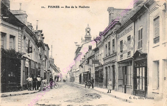 CPA 51170 FISMES Rue de la Huchette bakery patisserie Edt C.G