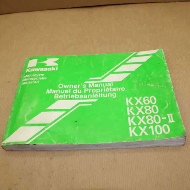 Manuel Technique D'entretien Du Proprietaire Kawasaki Kx 60 Kx 80 Kx 100 1997