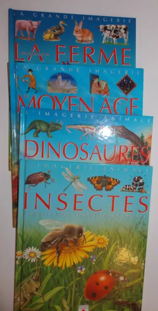 Lot 4 BD L'imagerie animale : Dinosaures Insectes Ferme Moyen âge