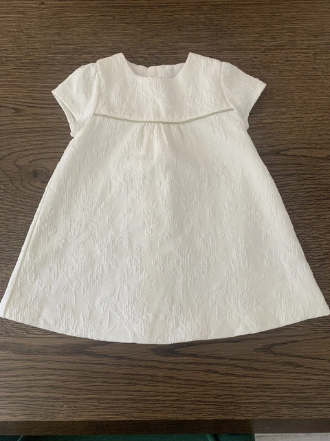 mamas and papas white/cream baby dress, christening or wedding outfit 3-6 months