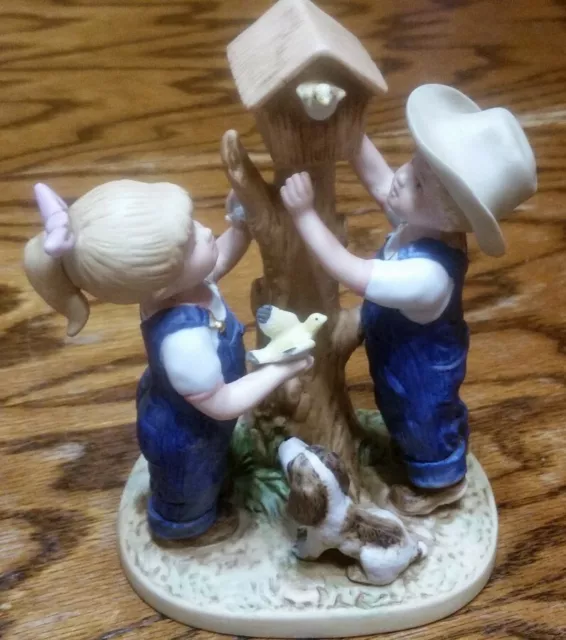 Homco - "Denim Days" (#8888) - Danny & Debbie "Our Birdhouse" - 1985