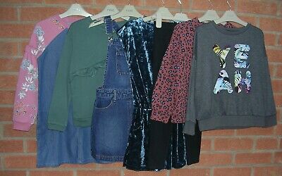 Mainly NEXT Girls Bundle Tops Dress Jeans Dungarees Playsuit Jumpers Age 7-8 128