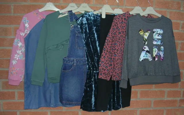 Pacchetto top abito jeans Mainly NEXT per ragazze tuta saltatori età 7-8 128