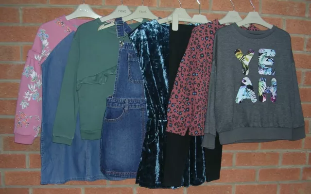 Pacchetto top abito jeans Mainly NEXT per ragazze tuta saltatori età 7-8 128