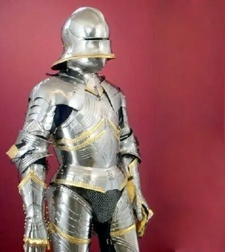 Antique German Gothic Full Body Suit Of Armor 15th Century Larp Armory Suit