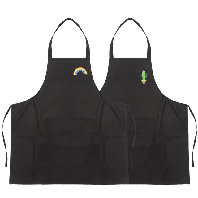 2 piezas Delantal Impermeable Delantal Con Bolsas Babero Ajustable Trabajo