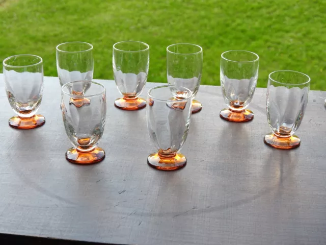 service de 8 verres ancien à liqueur à facettes old glass crystal table cuisine