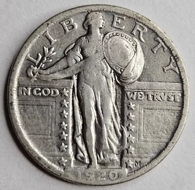 1920-P Standing Liberty Quarter 25c Extremely Fine XF EF Almost AU