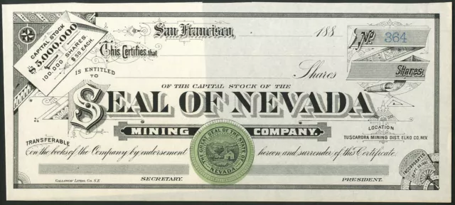 U.S.A: Seal of Nevada Mining Co.