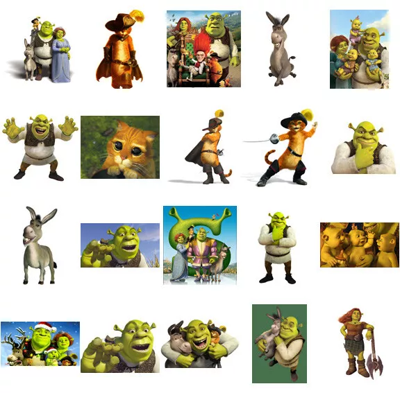 Shrek characters, iron on T shirt transfer. Choose image and size